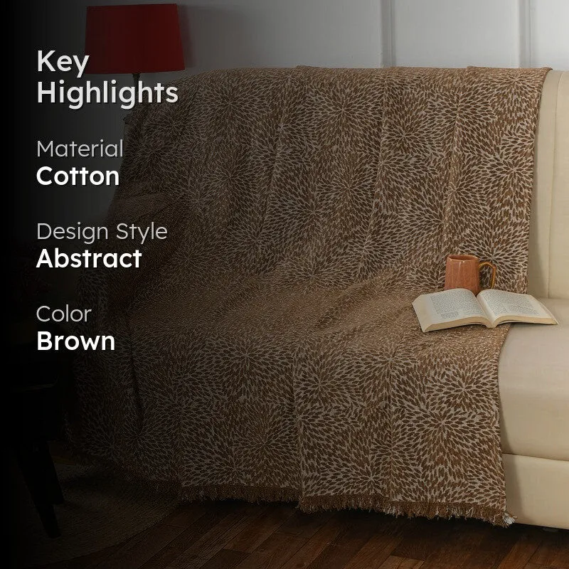 Daisytwist Abstract Cotton Throws - Brown media 2