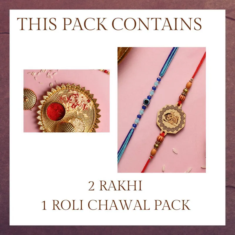 Vinayaka Rakhi with Roli Chawal - Three Piece Set media 4