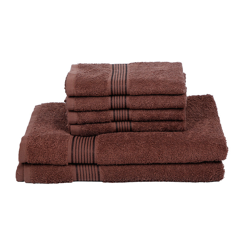 Nuage Cotton Towel Set (Brown ) - Set Of Six media 3