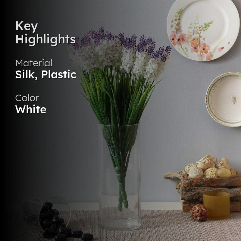 Faux Lavender Lilac Bunch - White & Purple media 2