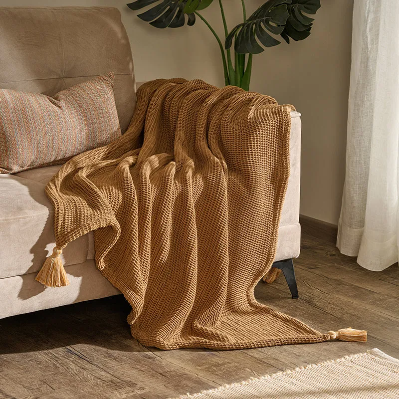 Fibrance Cotton Throw - Brown media 1