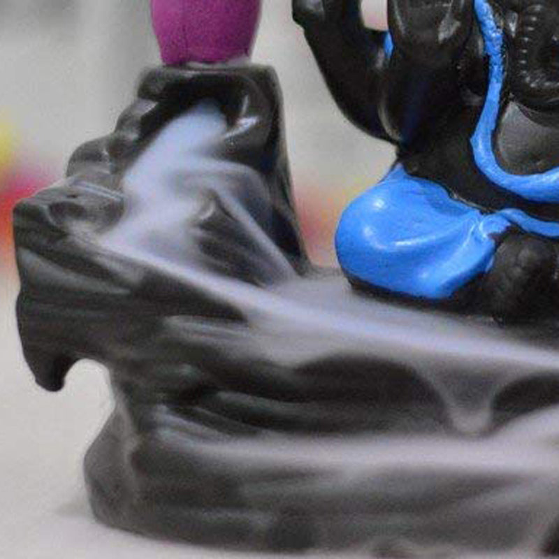 Lord Ganapathi Smoke Fountain - Blue & Black media 3