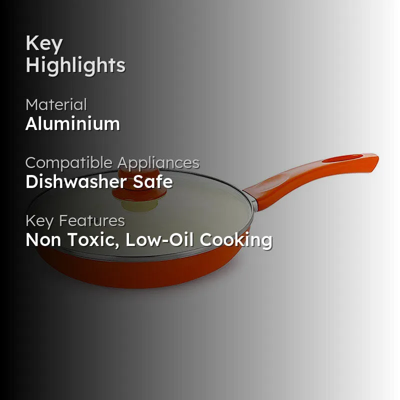 Nirlon Ceramic Coating Frying Pan With Lid - 1500 ML/9 Inches media 2