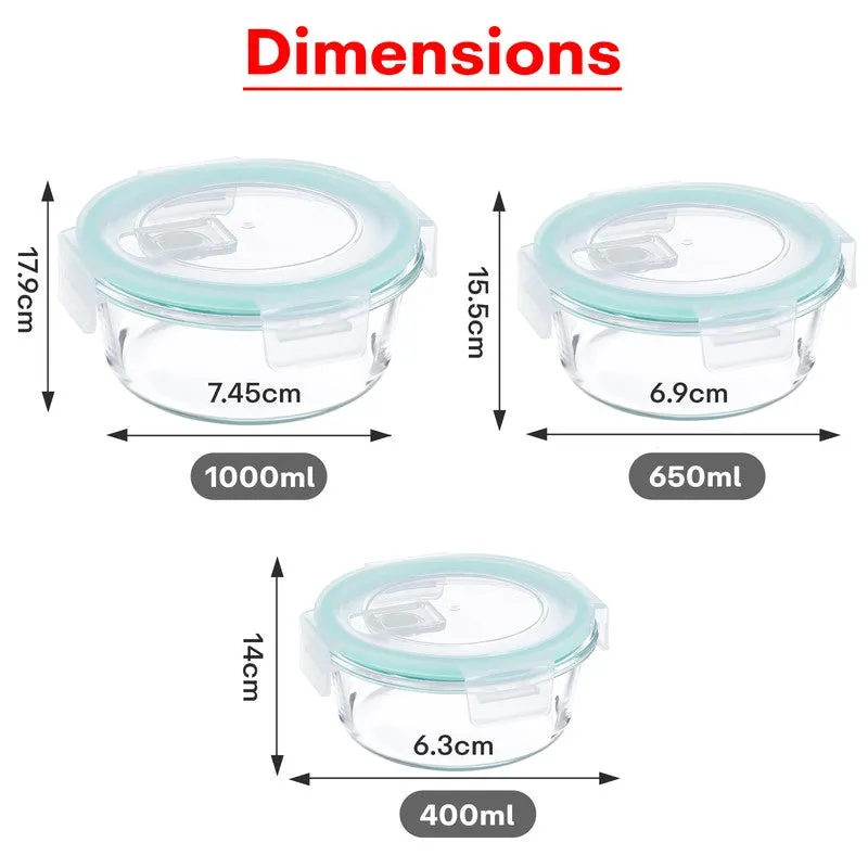 StackNest Round Tiffin Box (1000 ML/650 ML/400 ML) - Set of Three - 11