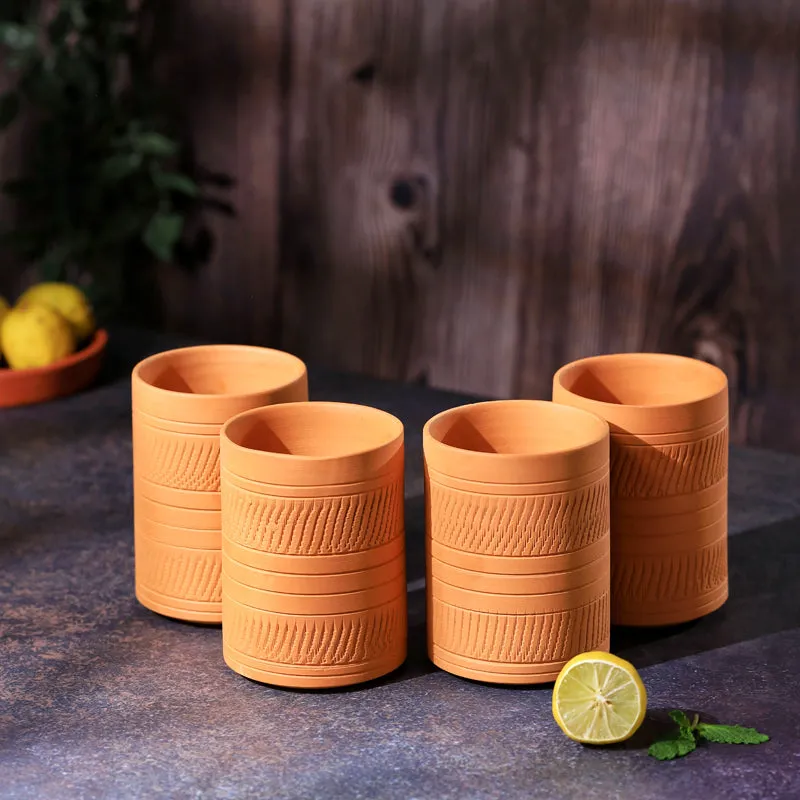 Mitti Terracotta Glass (350 mL) - Set Of Four media 1