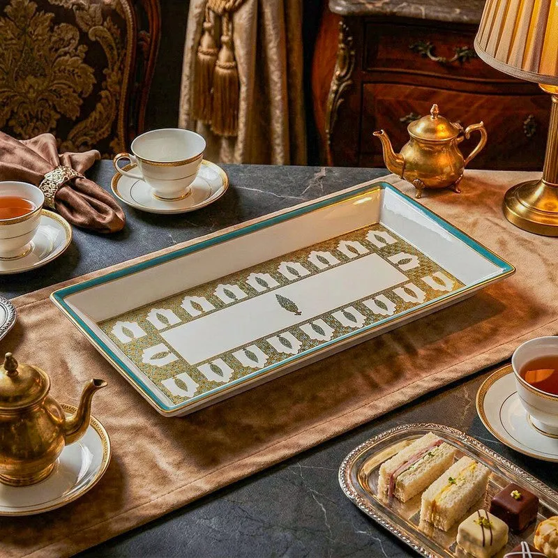 Gilded Chinar Porcelain Platter media 1