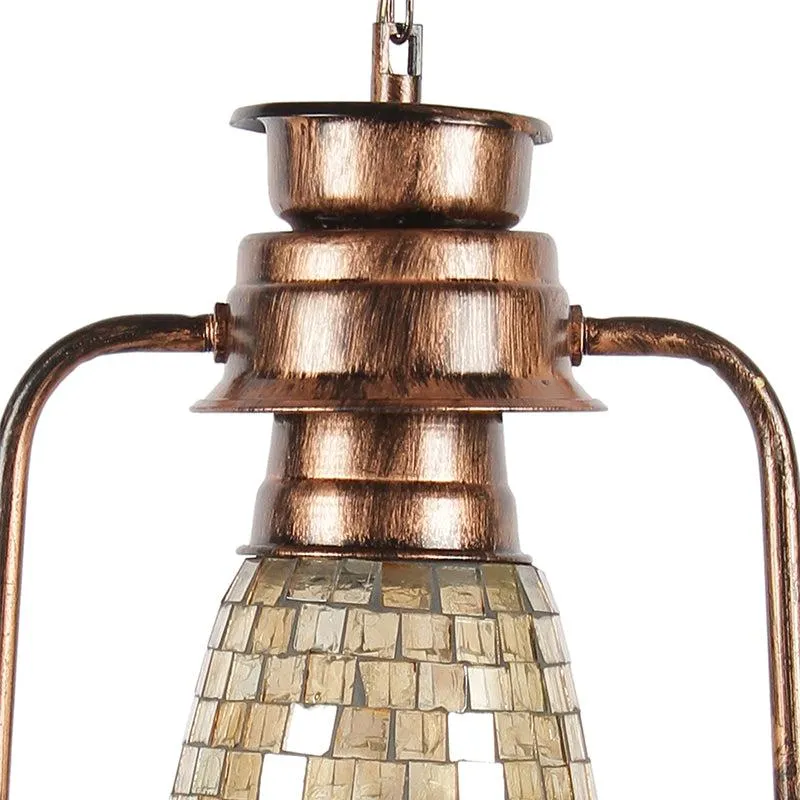 Avina Mosaic Lantern Glass Ceiling Lamp - Copper media 4