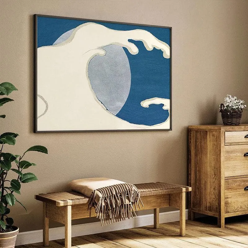 Waves From Momoyogusa Canvas Painting By Kamisaka Sekka - Black Frame media 3