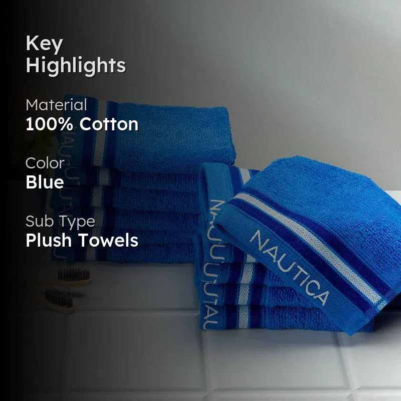 Nautica Dove Down Cotton Face Towel (Blue) - Set Of Twelve media 2