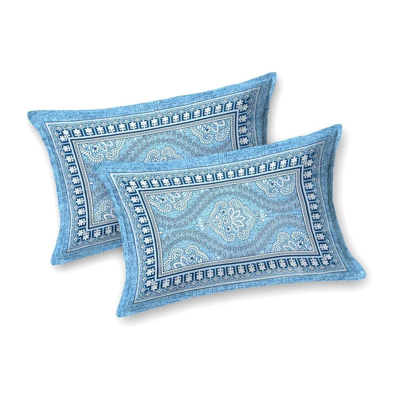 Lineon Cotton Bedsheet (Blue) - 240 TC media 4
