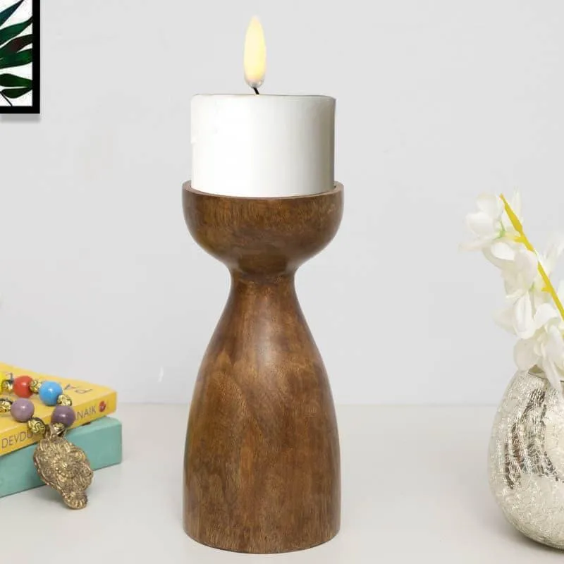Aria Wooden Candle Stand - Medium media 1