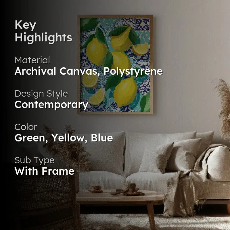 Limoncello Canvas Wall Painting - Brown Frame media 2