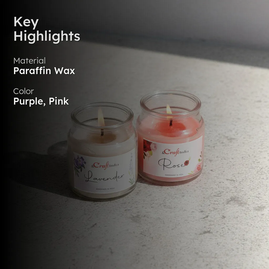 Lavender & Rose Scented Jar Candle - Set Of Two media 2