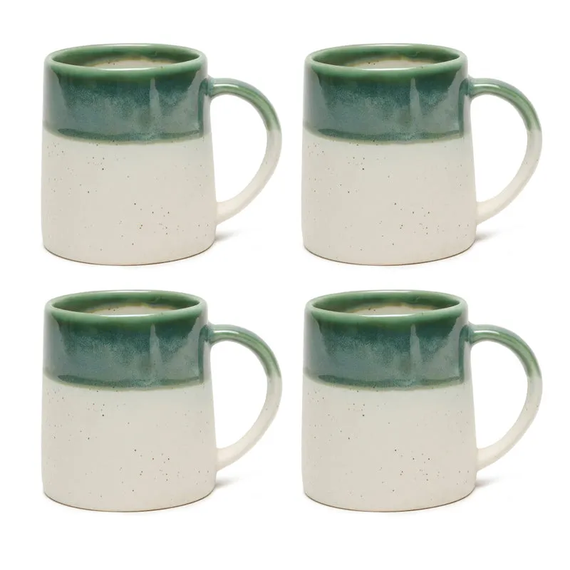 Bliss Ceramic Coffee Mug (300 mL Each,Green) - Set Of Four media 3