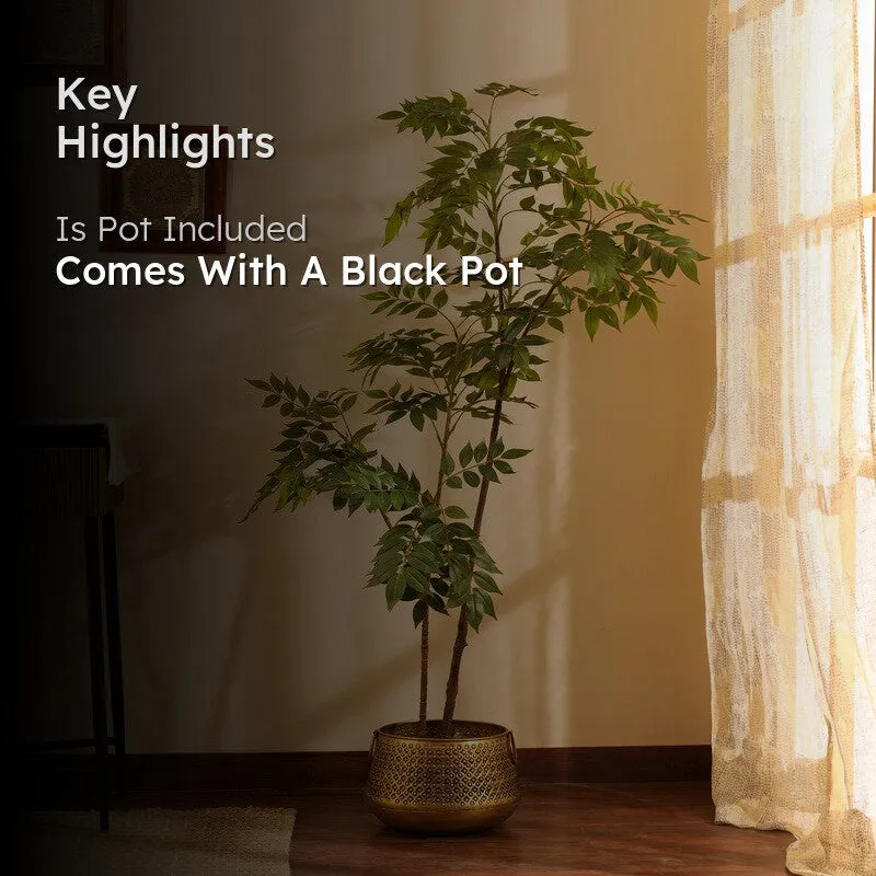 Orxen Bushy Artificial Sumac Plant With Black Plastic Pot 5 ft media 2