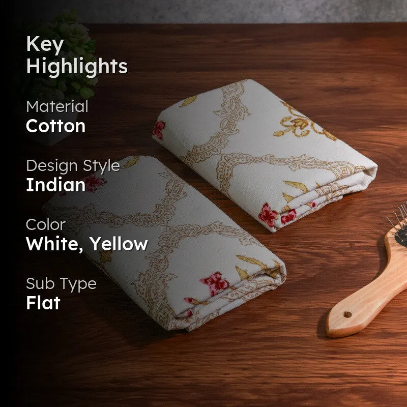 Costal Leaf Cotton Hand Towel - Sky Yellow media 2