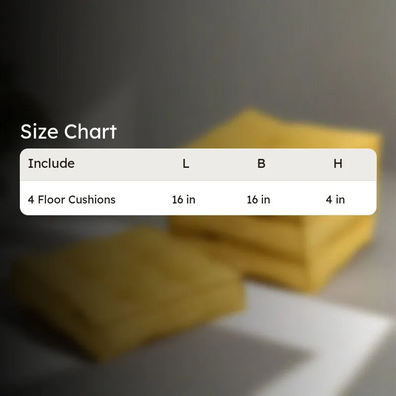 Tara Floor Cushion (Mustard Yellow) - Set Of Four media 8