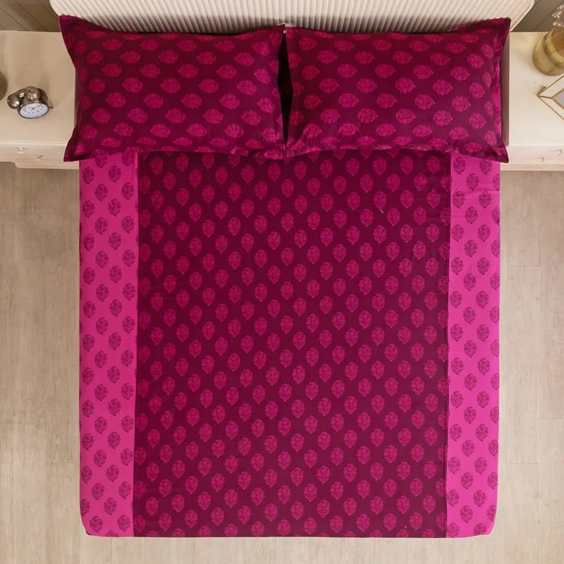 Swayam Rajastha Cotton Bedsheet (Pink) - 180 TC media 5