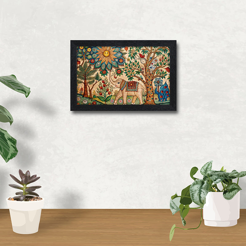 Madhubhani Hastina Synthetic Fiber Wall Painting