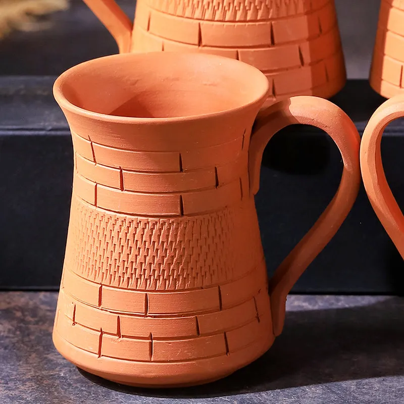 Smrithika Terracotta Coffee Mug (400 mL Each) - Set of Four media 5