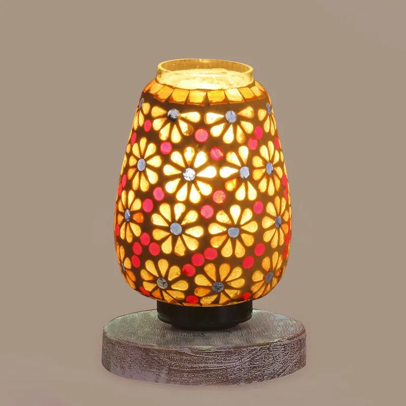 Lumarae Glass Table Lamp With Wooden Base - Multicolor media 7