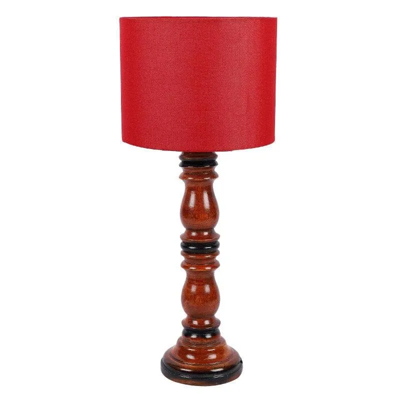 Rosa Argyle Fabric Table Lamp - Red,Brown media 4