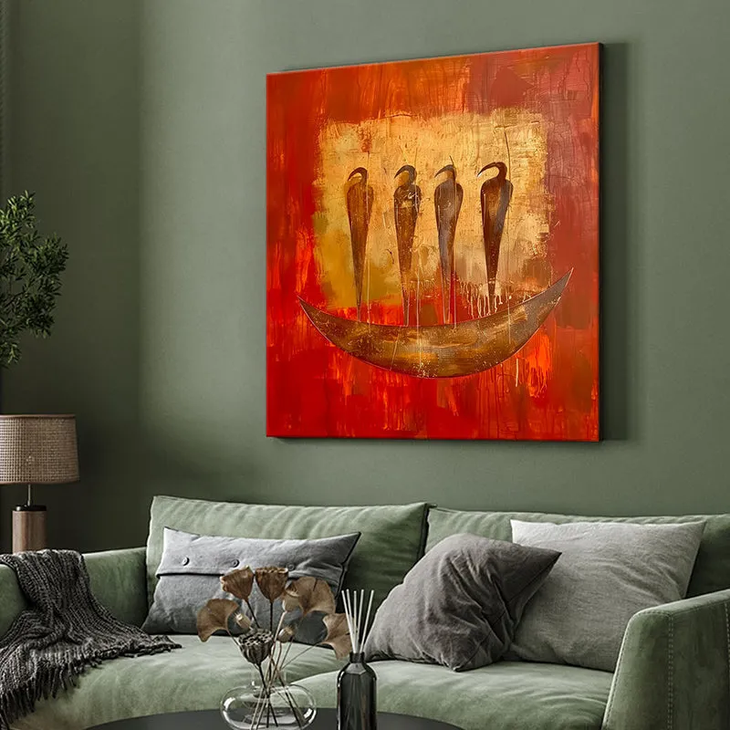 Birds In A Tusk Wall Painting media 4