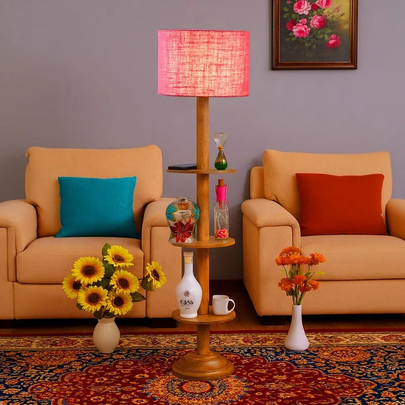 LumiCrate Tower Wooden Floor Lamp - Pink media 3