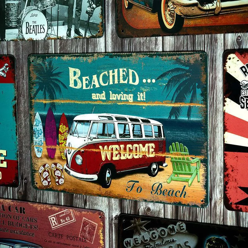 Beached & Loving It Retro Metal Wall Accent media 1