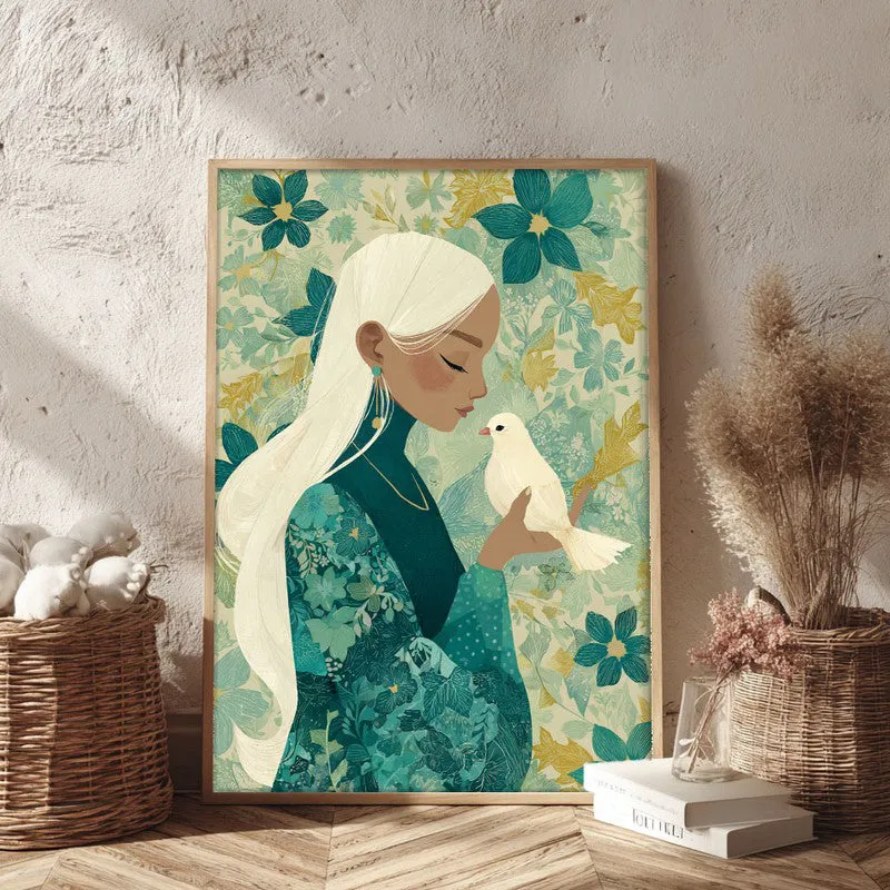 Mystiflora Canvas Wall Painting - Brown Frame media 3