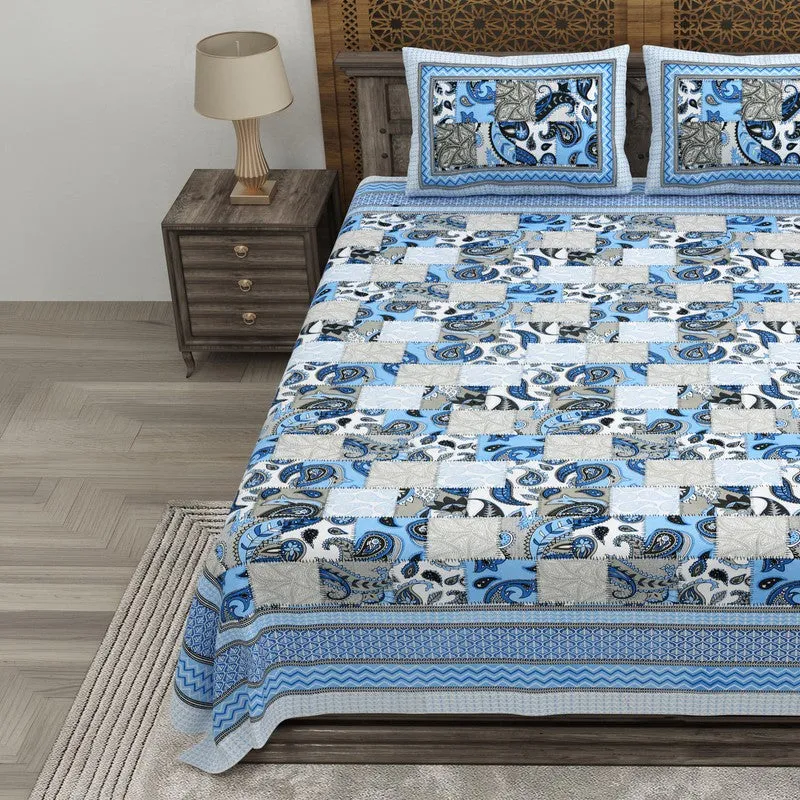 Weaveel Cotton Bedsheet (Blue) - 240 TC media 3