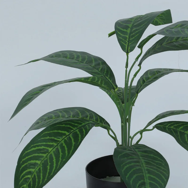 Eternelle Artificial Croton Plant With Black Plastic Pot - 1.6 Feet media 4