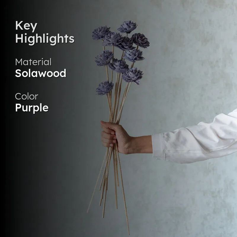Muskan Sola Wood Rose Flower Stick (Periwinkle) - Set Of Ten media 2