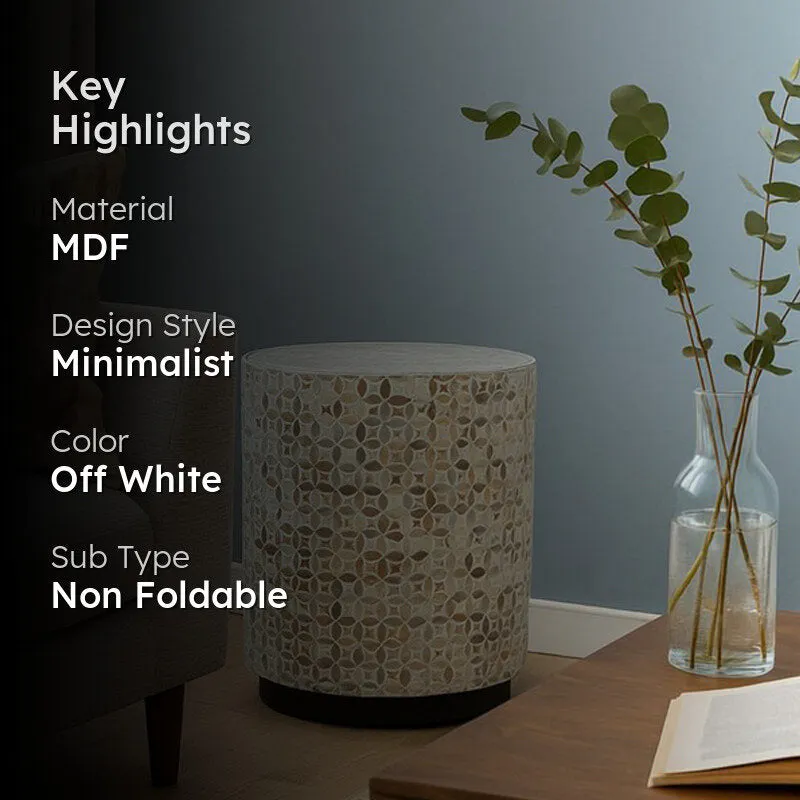 Walnix Mother of Pearl Side Table - Off White media 2