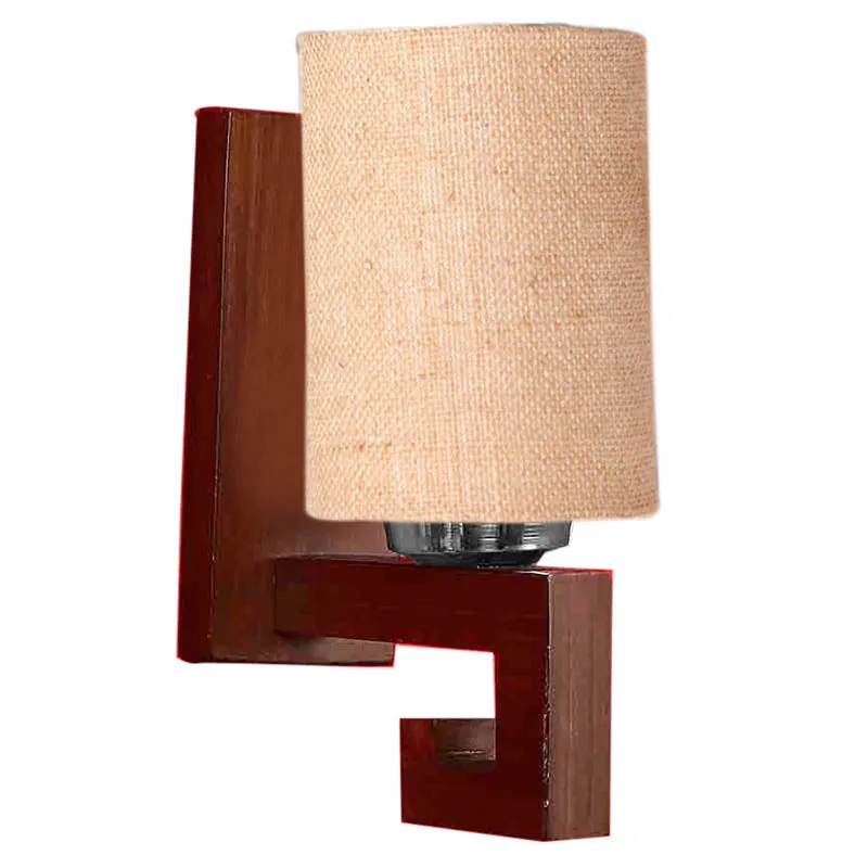 Pastel Cylindrical Wooden Wall Lamp media 4