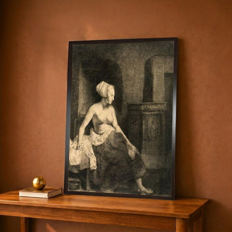 Seated Female Nude, 1658 Canvas Wall Painting - 9 x 12 Inches