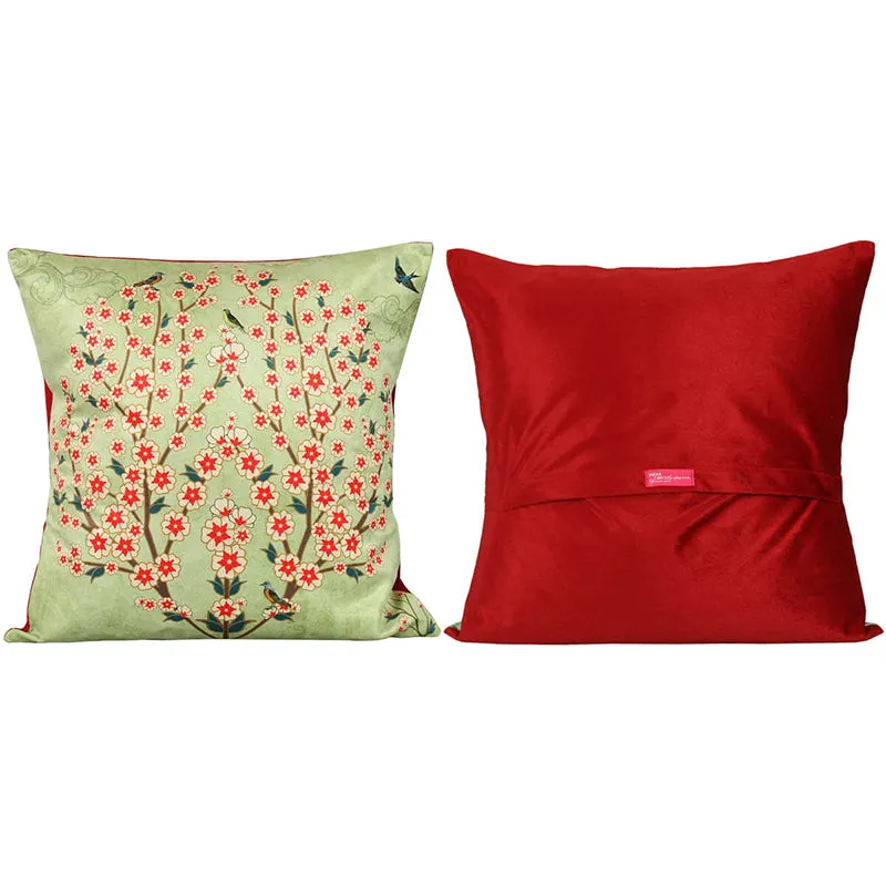 India Circus Rainforest Retreat Printed Velvet Cushion Cover - Set Of Five media 4