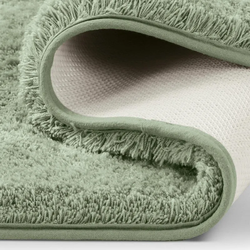 Close-up of the folded bath mat showing textured underside