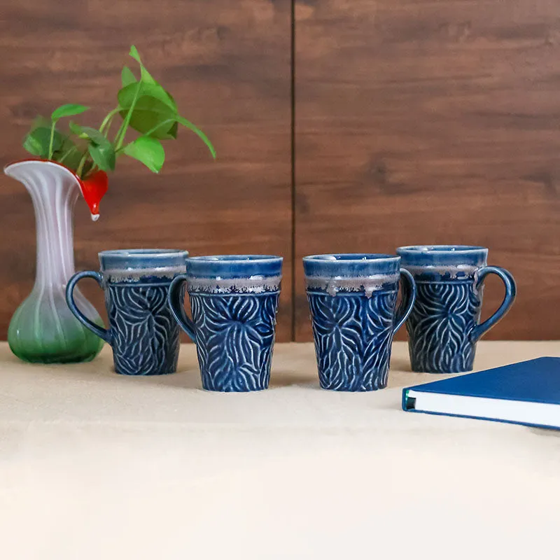 Ceramuse Ceramic Coffee Mug (300 mL Each/Deep Blue) - Set of Six media 3