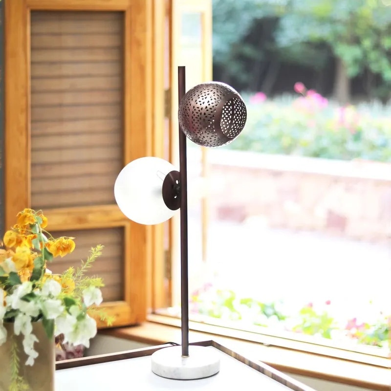 Orange Tree New Soma Mild Steel Table Lamp - Black,White media 2