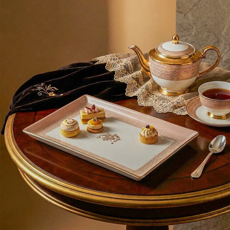 Gilded Legacy Tableware Porcelain Platter - Peach media 1
