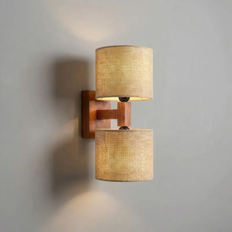 Twin WarmAura Wooden Wall Lamp - Brown media 6