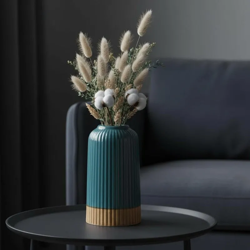 Nordic Blue Ceramic Minimal Vase media 6