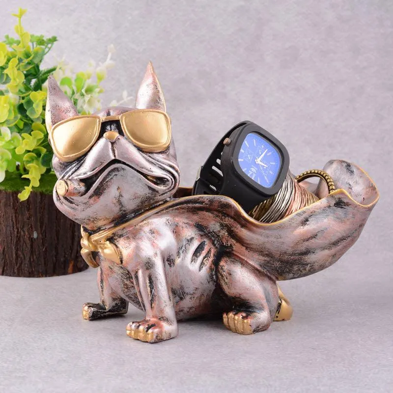 Sir Barks-a-lot Painted Polyresin Show Piece - Silver Grey media 1