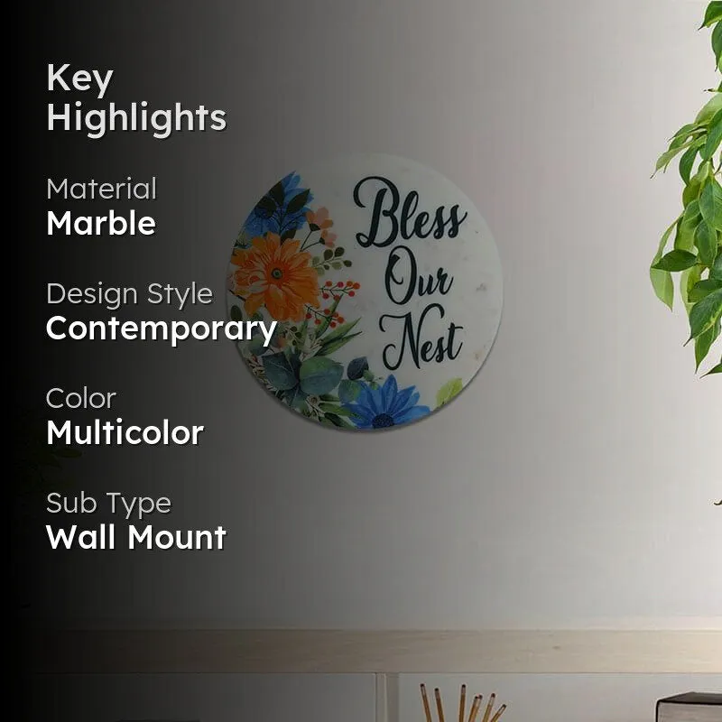 Bless Our Nest Flora Printed Marble Wall Accent media 2