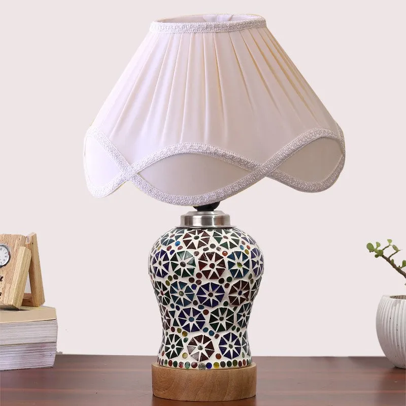 Astrona Arc Pleated Wooden Table Lamp media 4