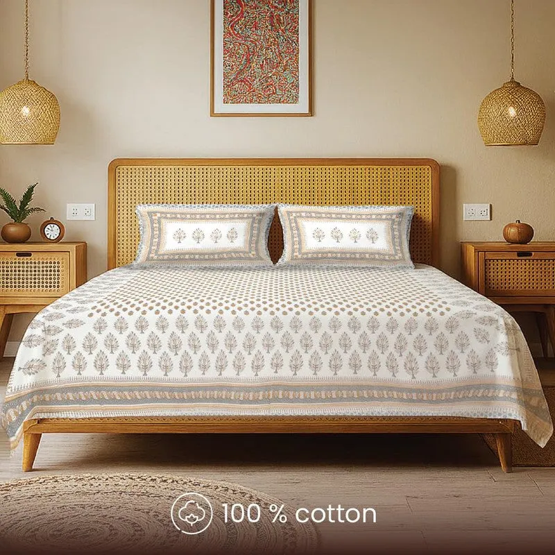 Urban Space Gulnaar Soft Cotton Bedsheet (Soft Brown) - 200 TC media 4