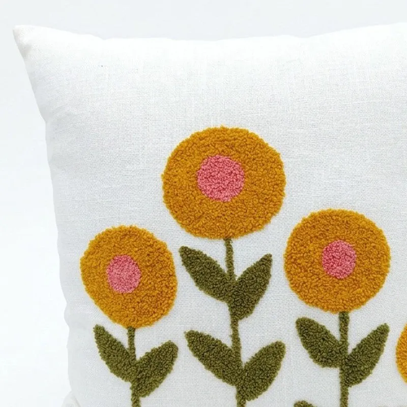 Tufted Petals Cotton Cushion Cover media 6