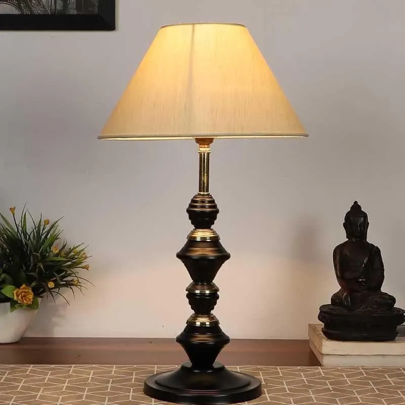Kentiko Fabric Table Lamp - White,Brown media 1