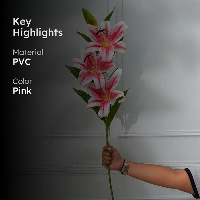 Faux Lily Flower Stick (Light Pink) - 39 CM media 2